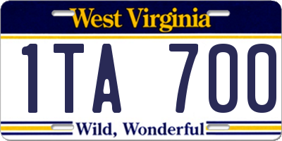 WV license plate 1TA700