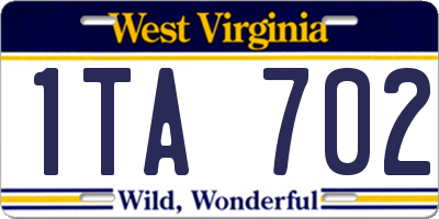 WV license plate 1TA702