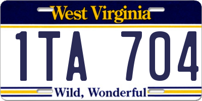 WV license plate 1TA704