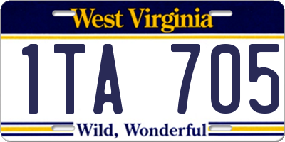 WV license plate 1TA705