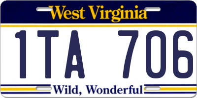 WV license plate 1TA706