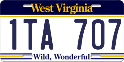 WV license plate 1TA707