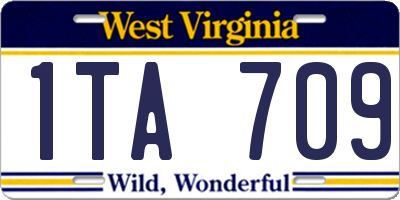 WV license plate 1TA709
