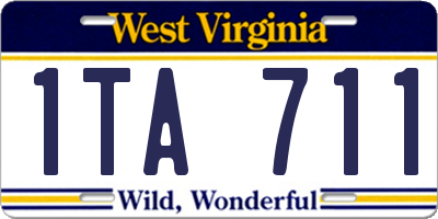WV license plate 1TA711