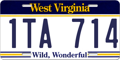 WV license plate 1TA714