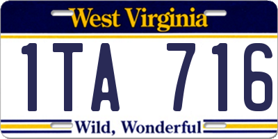 WV license plate 1TA716