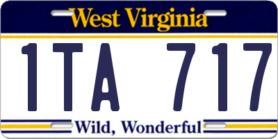 WV license plate 1TA717
