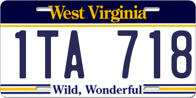 WV license plate 1TA718