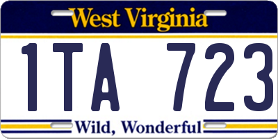 WV license plate 1TA723