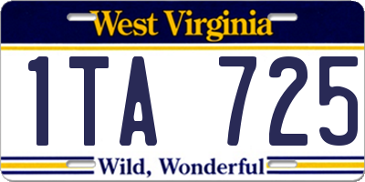 WV license plate 1TA725