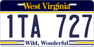 WV license plate 1TA727