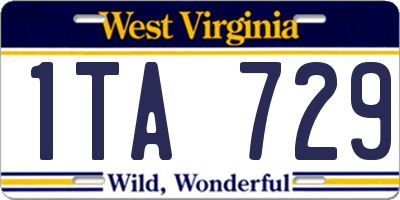 WV license plate 1TA729