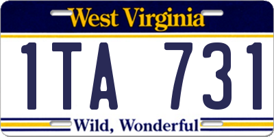 WV license plate 1TA731