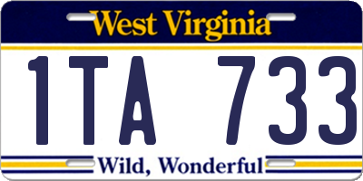 WV license plate 1TA733