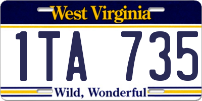 WV license plate 1TA735
