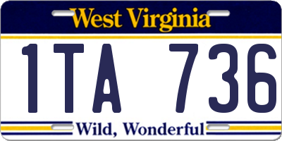 WV license plate 1TA736