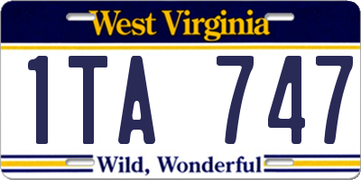 WV license plate 1TA747