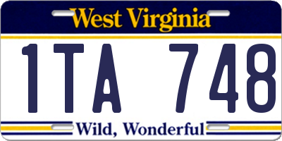 WV license plate 1TA748