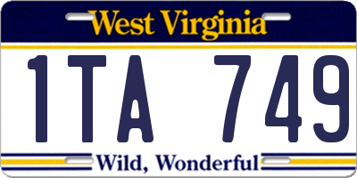 WV license plate 1TA749