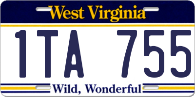 WV license plate 1TA755