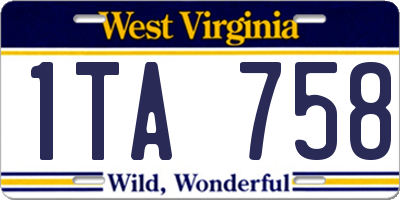 WV license plate 1TA758