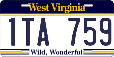 WV license plate 1TA759