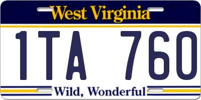 WV license plate 1TA760