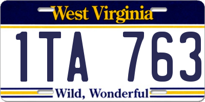 WV license plate 1TA763