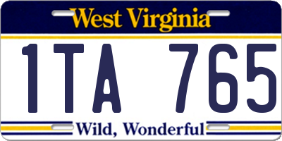 WV license plate 1TA765