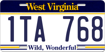 WV license plate 1TA768