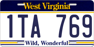 WV license plate 1TA769
