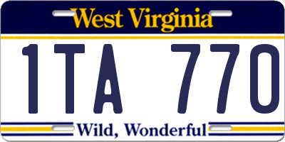 WV license plate 1TA770
