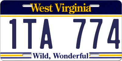 WV license plate 1TA774