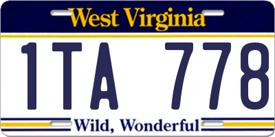 WV license plate 1TA778