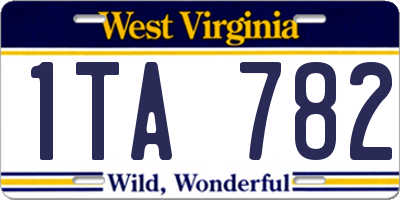 WV license plate 1TA782