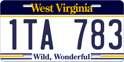 WV license plate 1TA783