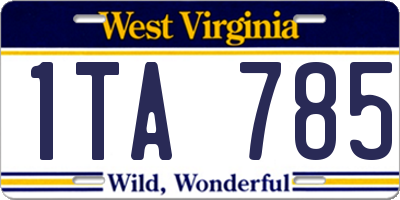 WV license plate 1TA785