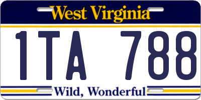 WV license plate 1TA788