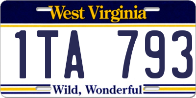WV license plate 1TA793