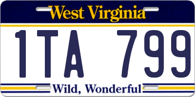 WV license plate 1TA799