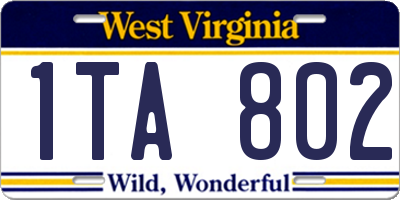WV license plate 1TA802