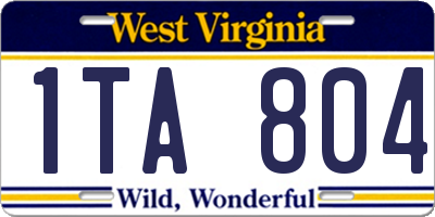 WV license plate 1TA804