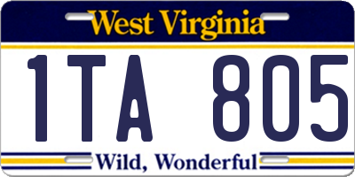 WV license plate 1TA805