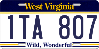 WV license plate 1TA807