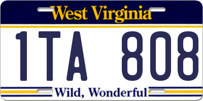 WV license plate 1TA808