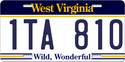 WV license plate 1TA810