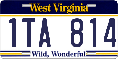 WV license plate 1TA814