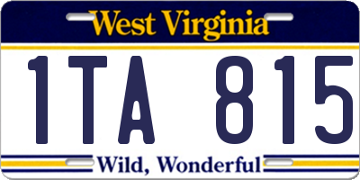 WV license plate 1TA815