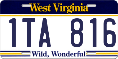 WV license plate 1TA816