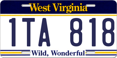 WV license plate 1TA818
